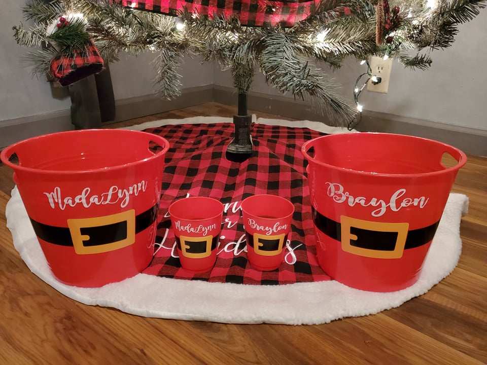 Personalized Santa Bucket & Cup Set