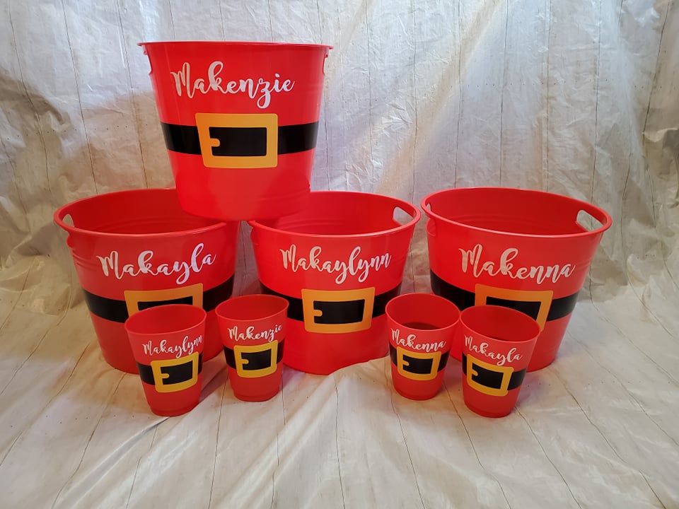 Personalized Santa Bucket & Cup Set