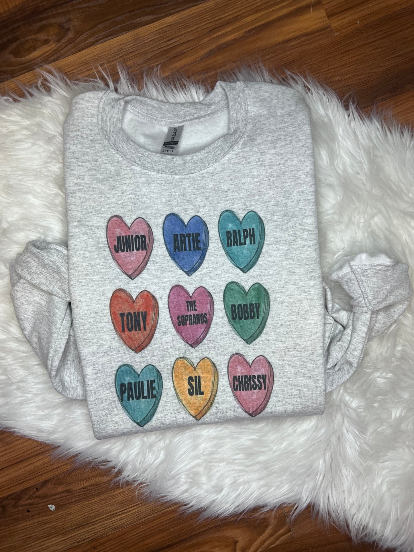 Custom heart crewneck