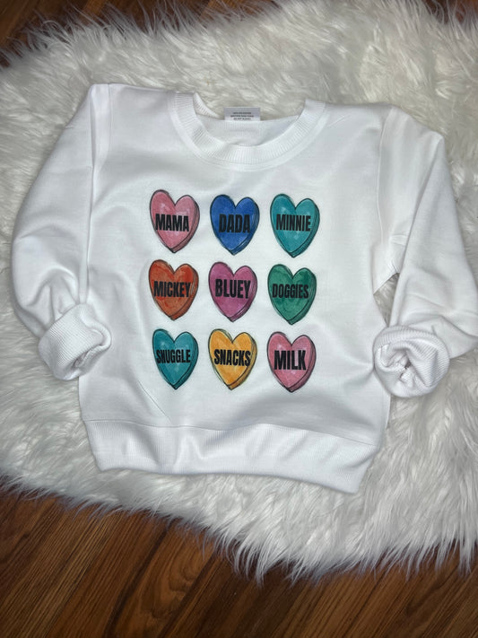 Custom heart crewneck kids