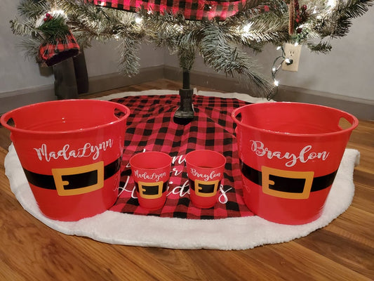 Personalized Santa Bucket & Cup Set